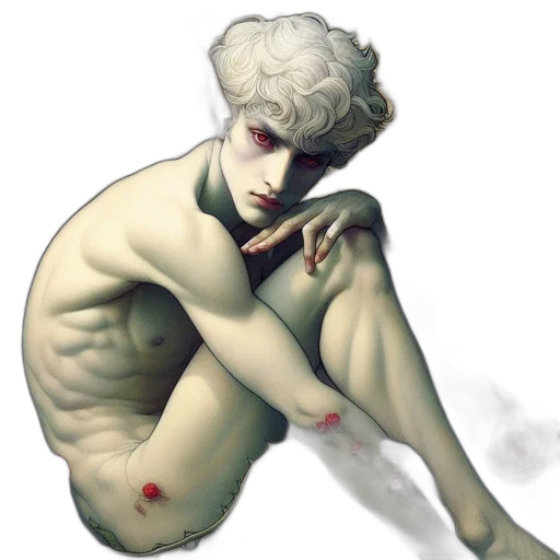 creature, concept art, fantasy art, watercolor, photorealistic, red, monochrome, pastel transparent PNG cut-out