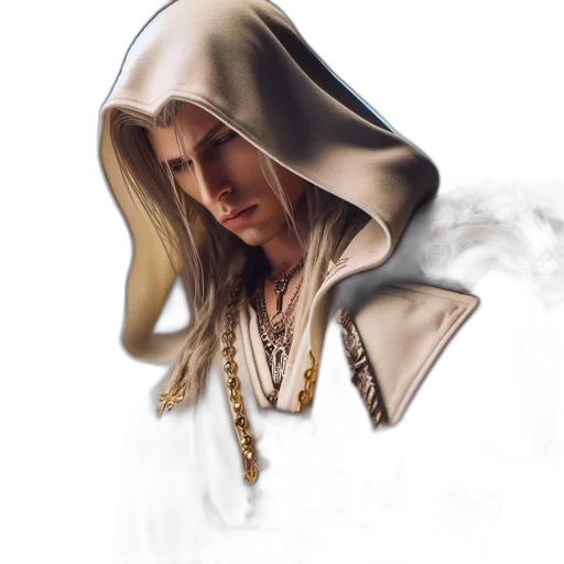 jacket, face, concept art, fantasy art, photorealistic, pixel art, individual, silver transparent PNG cut-out