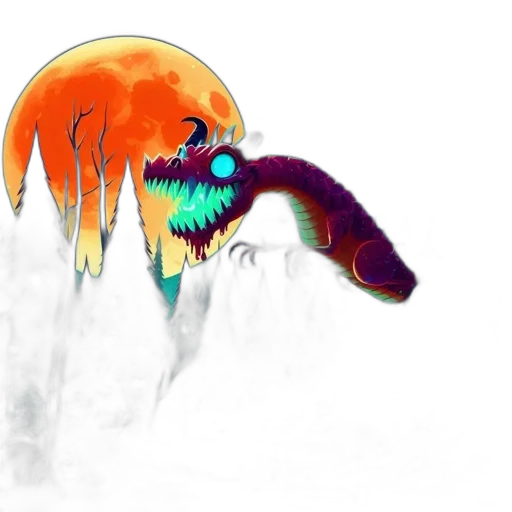 dragon, creature, mask, animal, concept art, fantasy art, watercolor, pixel art transparent PNG cut-out