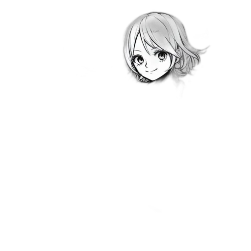 face, hair, staff, creature, pencil sketch, anime, cartoon, photorealistic transparent PNG cut-out