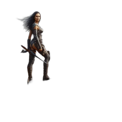 weapon, hair, staff, sword, concept art, 3d render, fantasy art, pixel art transparent PNG cut-out