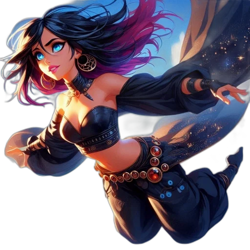 jewelry, dragon, staff, dress, fantasy art, concept art, anime, pixel art transparent PNG cut-out