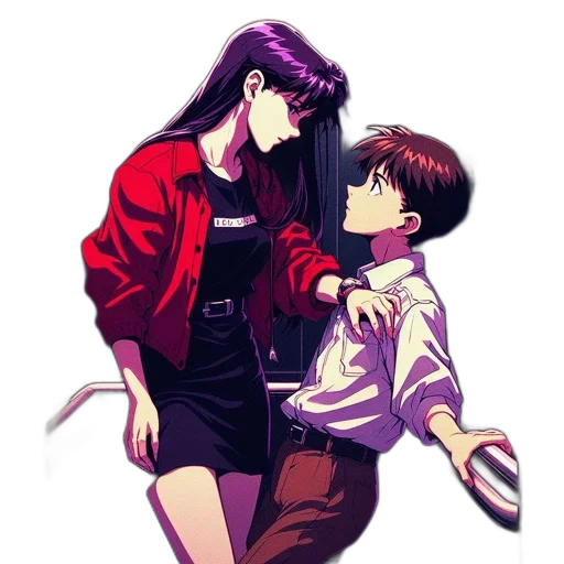 jacket, anime, vaporwave, cyberpunk, pixel art, neon lights, fire, night transparent PNG cut-out