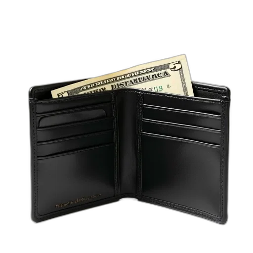 black, wallet, visible, credit, card, slot, cash, compartment transparent PNG cut-out
