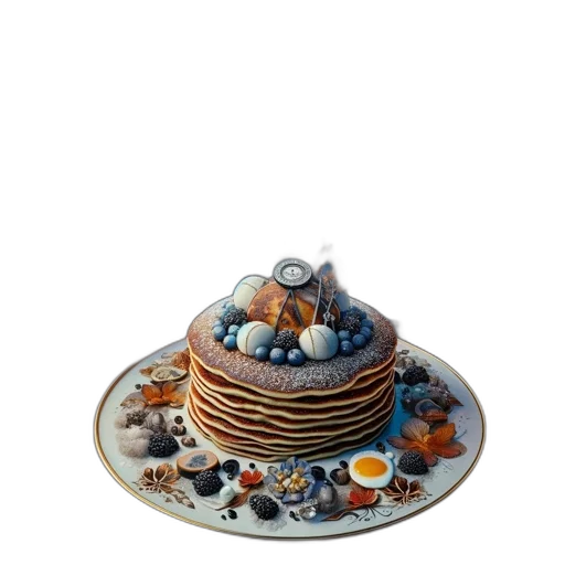 food, jewelry, hat, crown, 3d render, photorealistic, concept art, blue transparent PNG cut-out