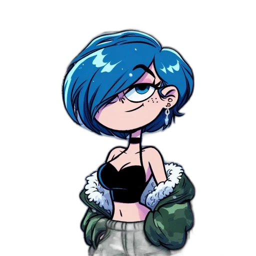 dress, jacket, cartoon, anime, pixel art, concept art, blue, monochrome transparent PNG cut-out