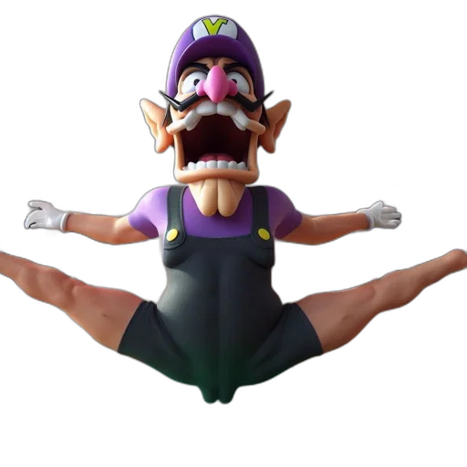 mask, creature, crown, face, 3d render, concept art, waluigi, large transparent PNG cut-out