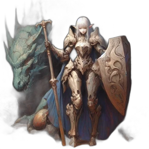 dragon, sword, weapon, fantasy art, concept art, pixel art, comic book art, pastel transparent PNG cut-out