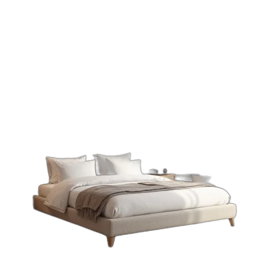 furniture, 3d render, photorealistic, earth tones, golden, monochrome, minimal, bedroom transparent PNG cut-out