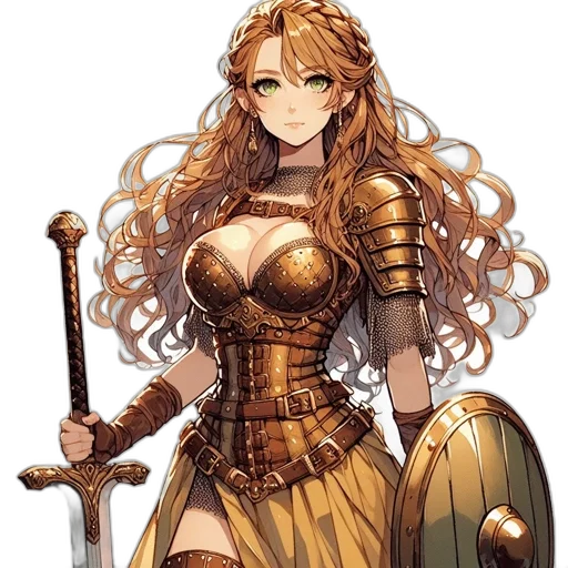 sword, dress, staff, weapon, fantasy art, concept art, anime, pixel art transparent PNG cut-out