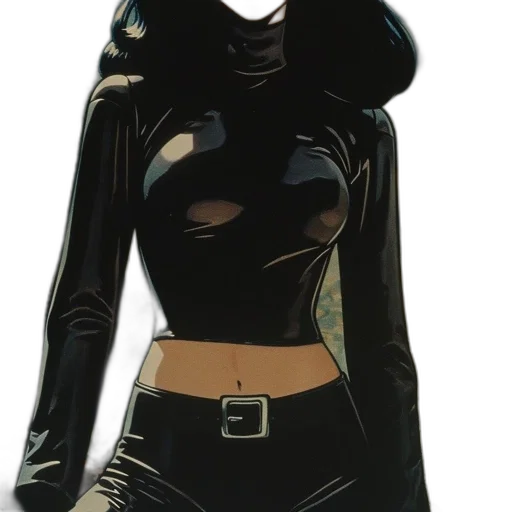 jacket, dress, jewelry, mask, comic book art, concept art, 3d render, photorealistic transparent PNG cut-out
