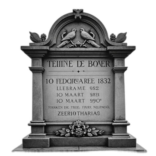 crown, grayscale, image, headstone, ornate, designs, inscriptions, features transparent PNG cut-out