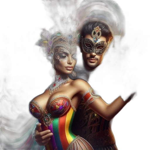 mask, dress, fantasy art, concept art, comic book art, photorealistic, fire, dark transparent PNG cut-out