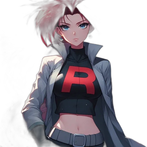 jacket, robot, weapon, staff, concept art, anime, comic book art, pixel art transparent PNG cut-out