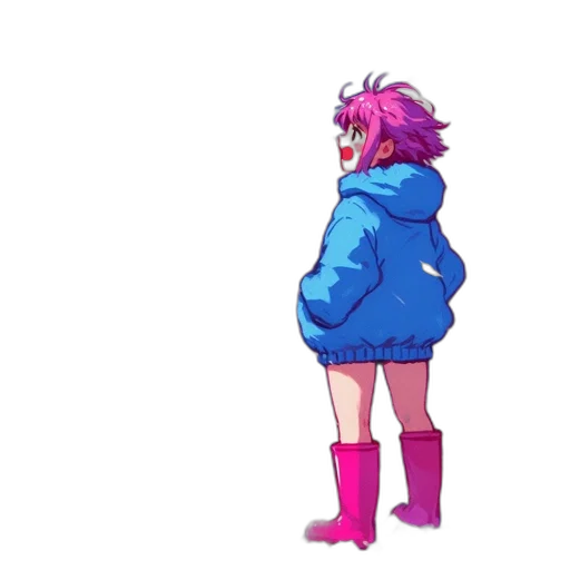 jacket, dress, creature, animal, pixel art, concept art, vaporwave, cyberpunk transparent PNG cut-out
