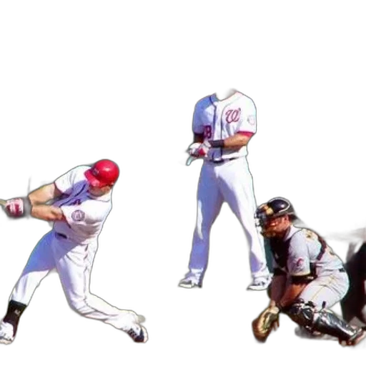 concept art, baseball, player, red, helmet, swinging, bat, while transparent PNG cut-out