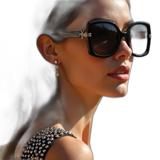 jewelry, photorealistic, 3d render, celine, sunglasses, studded, arms transparent PNG cut-out