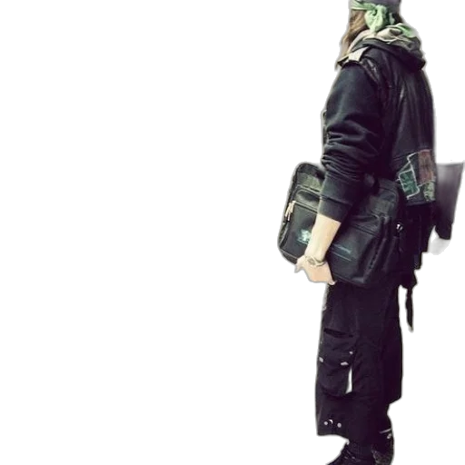 jacket, staff, weapon, robot transparent PNG cut-out