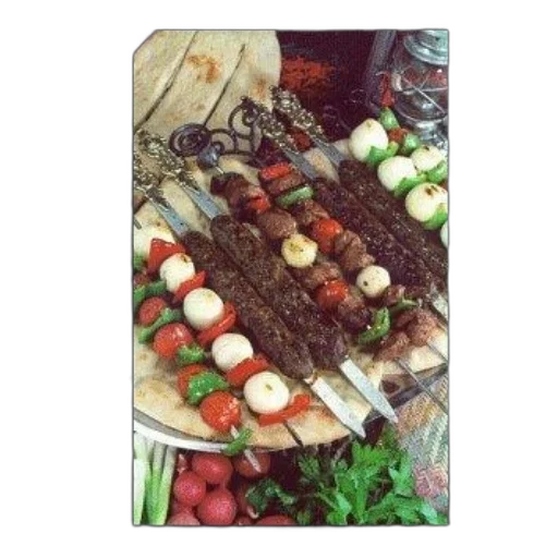food, earth tones, black, book, cover, colorful, photo, skewered transparent PNG cut-out