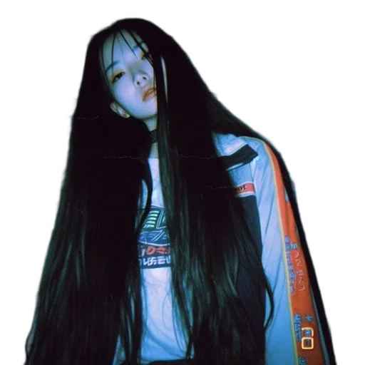 jacket, hair, creature, face, cyberpunk, vaporwave, concept art, photorealistic transparent PNG cut-out