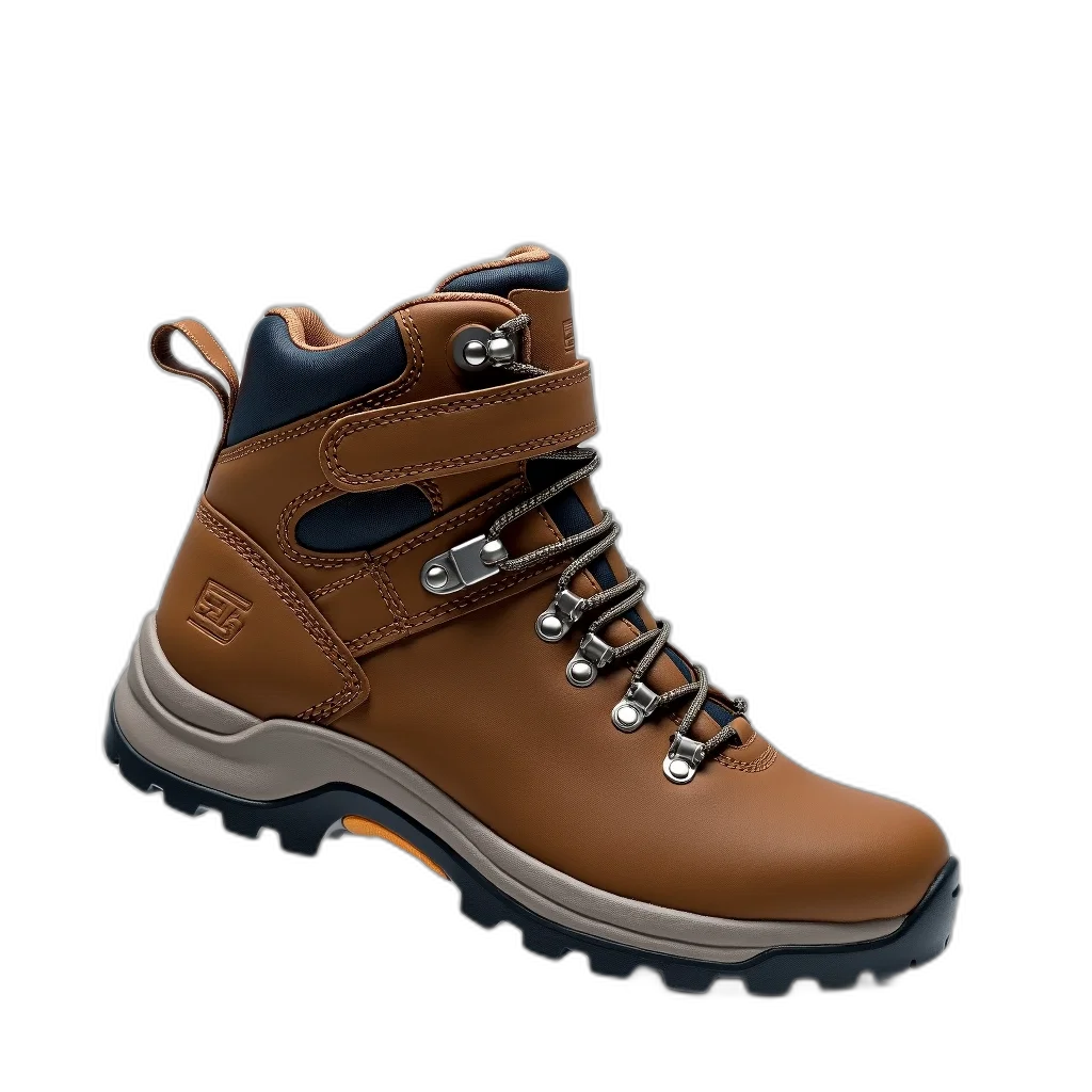 shoes, 3d render, photorealistic, concept art, earth tones, single, brown, hiking transparent PNG cut-out
