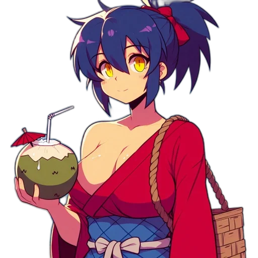 staff, food, dress, anime, pixel art, concept art, vaporwave, beach transparent PNG cut-out