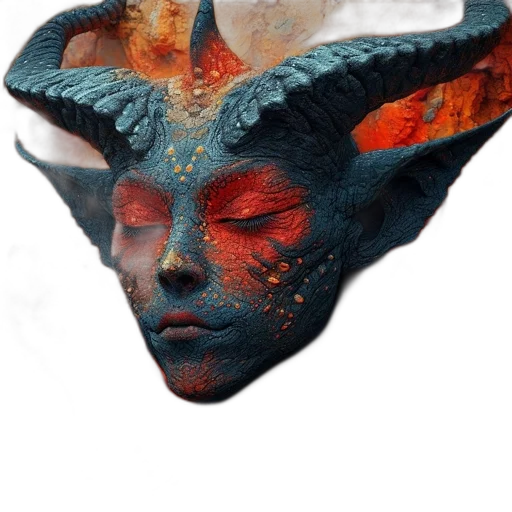 mask, dragon, face, creature, fantasy art, concept art, 3d render, photorealistic transparent PNG cut-out