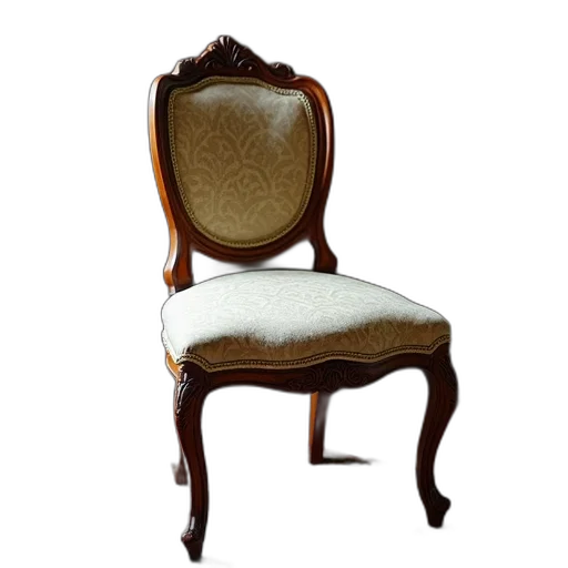furniture, crown, 3d render, photorealistic, antique, wooden, chair, patterned transparent PNG cut-out