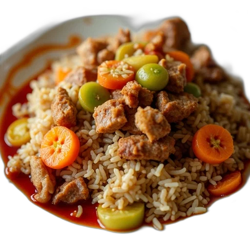food, close-up, image, dish, variety, ingredients, appears, fusion transparent PNG cut-out