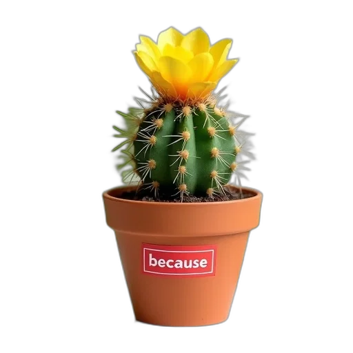 flower, crown, creature, hat, 3d render, photorealistic, small, cactus transparent PNG cut-out