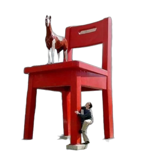 furniture, animal, staff, robot, 3d render, concept art, photorealistic, red transparent PNG cut-out