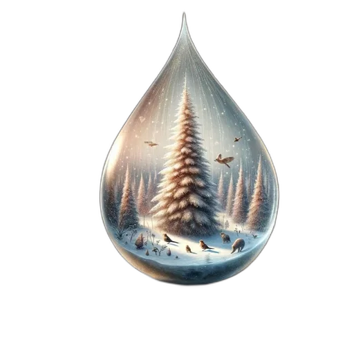 bottle, tree, umbrella, 3d render, photorealistic, concept art, fantasy art, snow transparent PNG cut-out