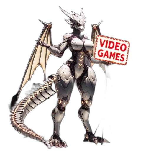 dragon, creature, robot, animal, concept art, pixel art, 3d render, fantasy art transparent PNG cut-out