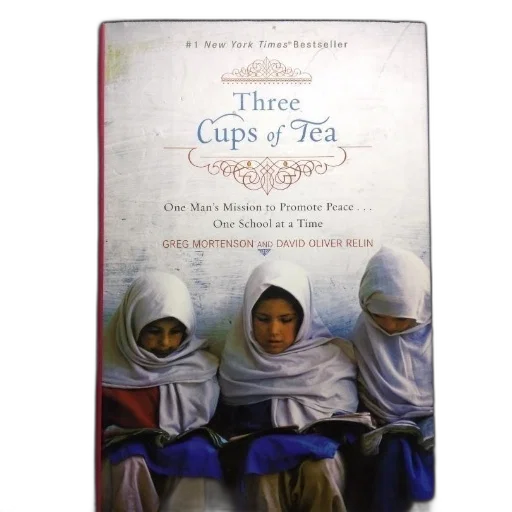 book, three, cups, tea, greg, mortenson, david, oliver transparent PNG cut-out