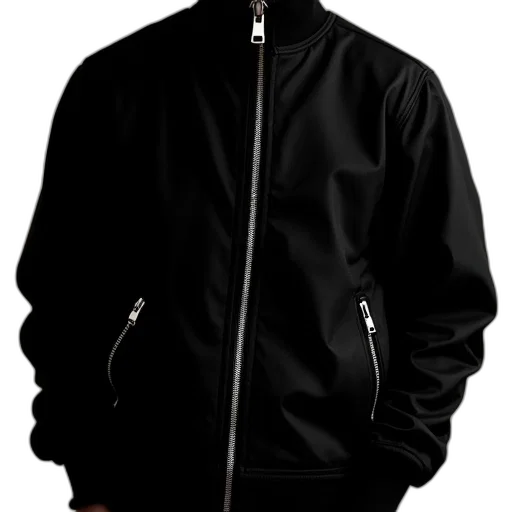 jacket, staff, cyberpunk, monochrome transparent PNG cut-out