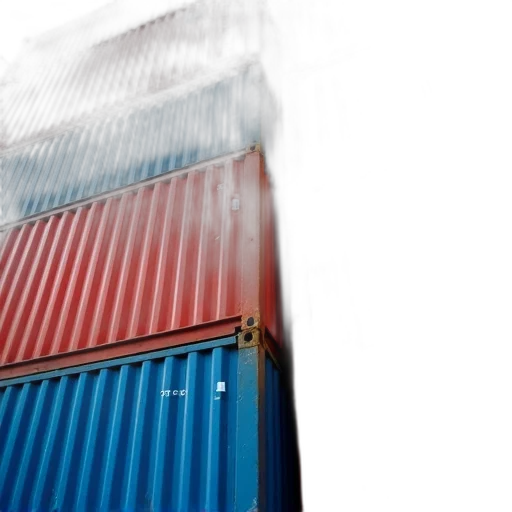close-up, view, stack, colorful, shipping, containers, arranged, three-dimensional transparent PNG cut-out