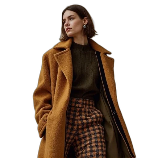 jacket, earth tones, golden, dark transparent PNG cut-out