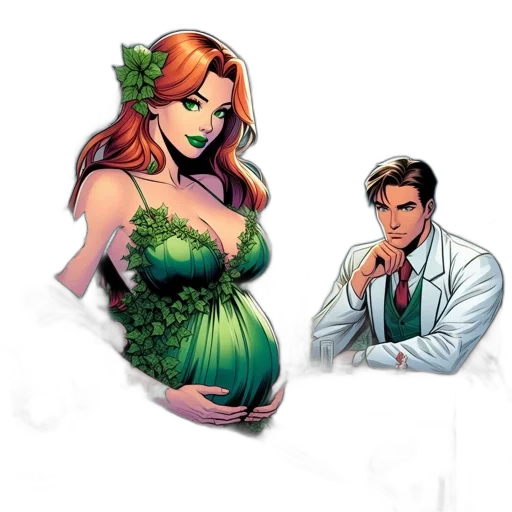 dress, comic book art, concept art, fantasy art, pixel art, underwater, green, elegantly transparent PNG cut-out