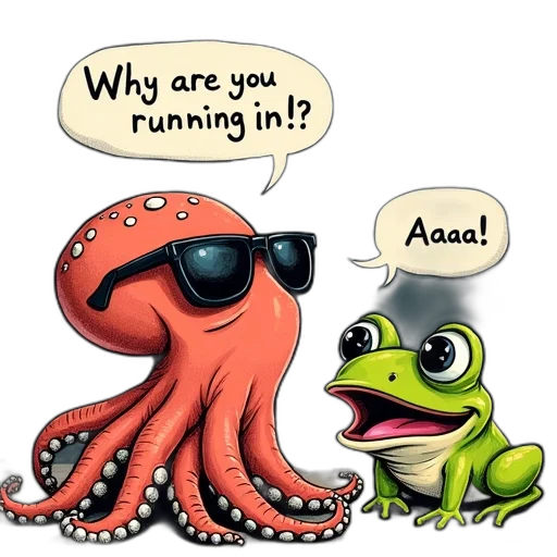 creature, animal, concept art, watercolor, hand-drawn, image, cartoon, octopus transparent PNG cut-out