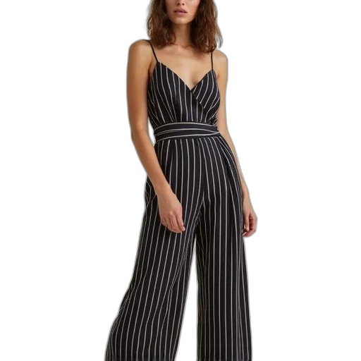 dress, monochrome, asos, jumpsuit, contrast, pinstripe, print transparent PNG cut-out