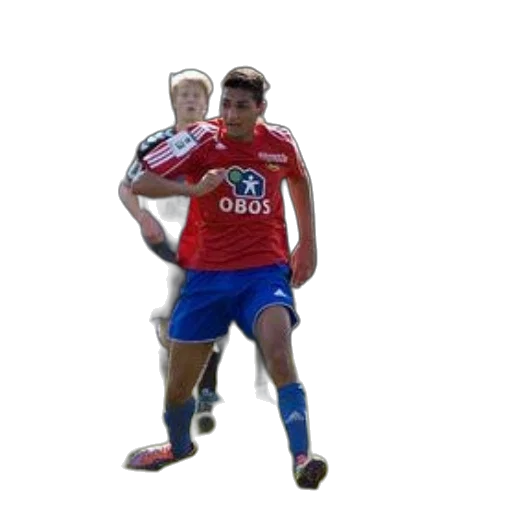staff, 3d render, soccer, player, red, jersey, word, obos transparent PNG cut-out