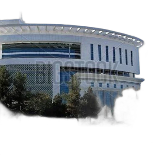 building, weapon, 3d render, photorealistic, concept art, modern, curved, facade transparent PNG cut-out