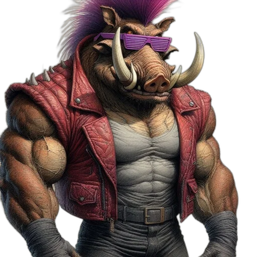 animal, jacket, creature, concept art, fantasy art, 3d render, cyberpunk, anthropomorphic transparent PNG cut-out