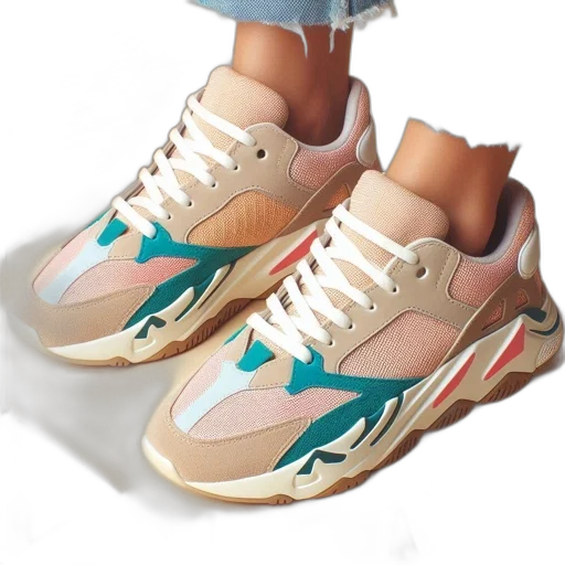 shoes, vaporwave, 3d render, watercolor, photorealistic, pastel, pair, pastel-hued transparent PNG cut-out