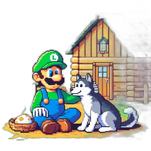 animal, hat, pixel art, concept art, 3d render, watercolor, snow, fog transparent PNG cut-out