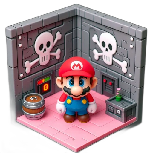 3d render, concept art, mario, character, his, iconic, red, cap transparent PNG cut-out
