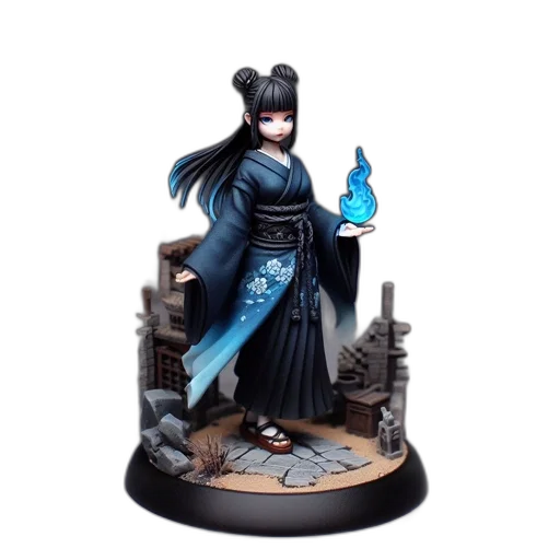 concept art, fantasy art, 3d render, pixel art, detailed, figurine, portrays, woman transparent PNG cut-out