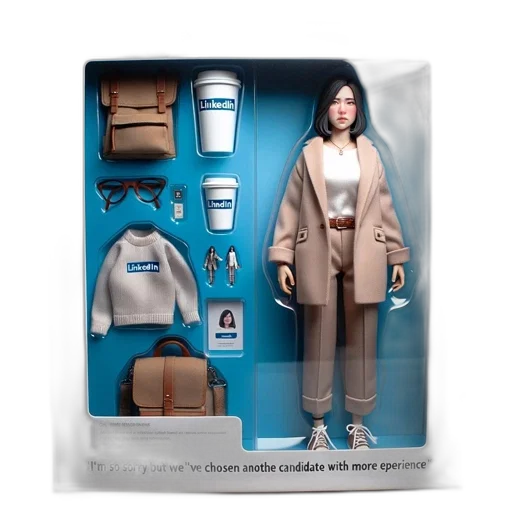 jacket, concept art, 3d render, toy, set, featuring, linkedin-branded, career transparent PNG cut-out