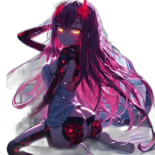 creature, mask, staff, robot, anime, pixel art, cyberpunk, concept art transparent PNG cut-out