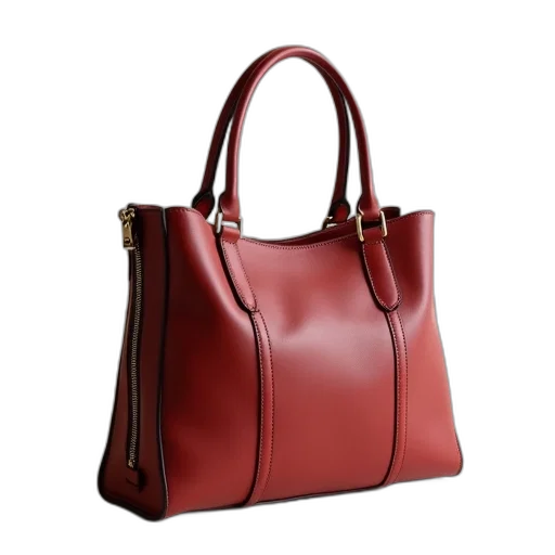 red, pradazzi, saffio, leather, medium, double, zip, tote transparent PNG cut-out